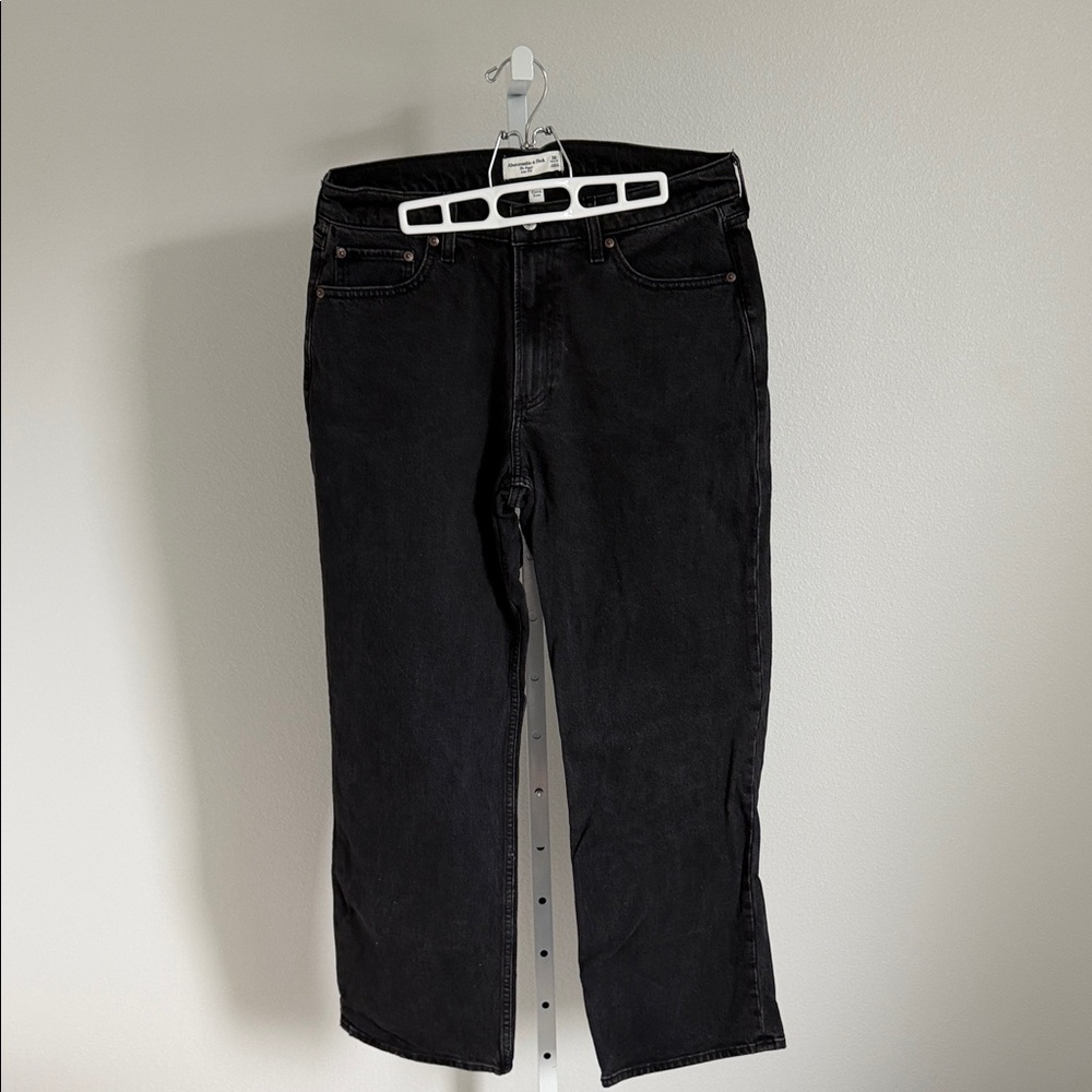 Abercrombie Curve Love Baggy Low Rise Black Jean